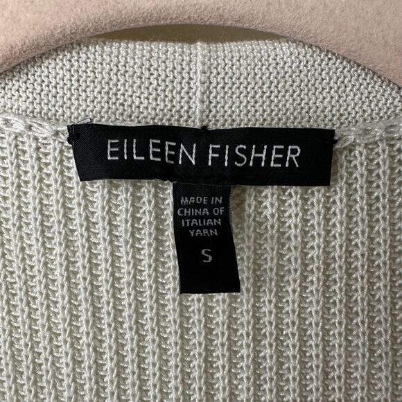 Sm Eileen Fisher Beige Silk Blend Waterfall Open Front Knit Vest Quiet Luxury - Picture 2 of 6